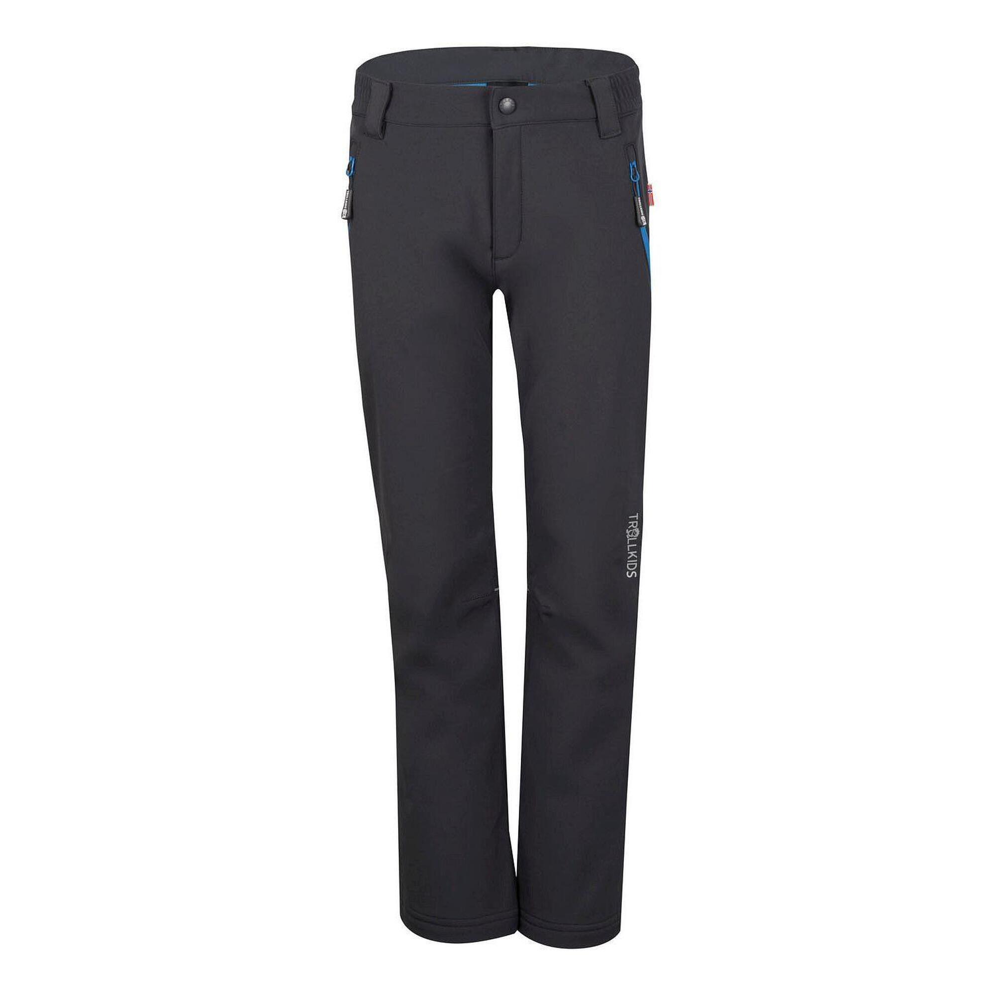 Pantaloni Softshell Fjell da bambino idrorepellenti antracite