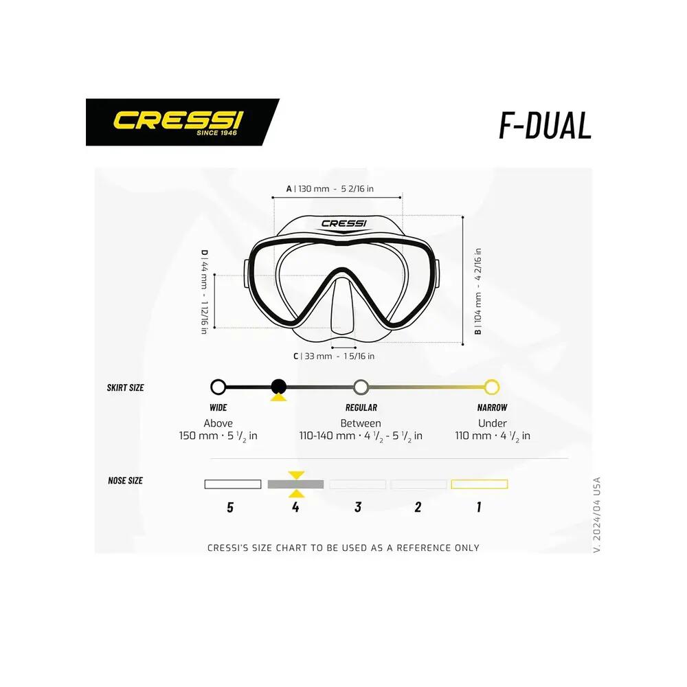 Masque de plongée Cressi F-Dual Ultravision Preto 5/5