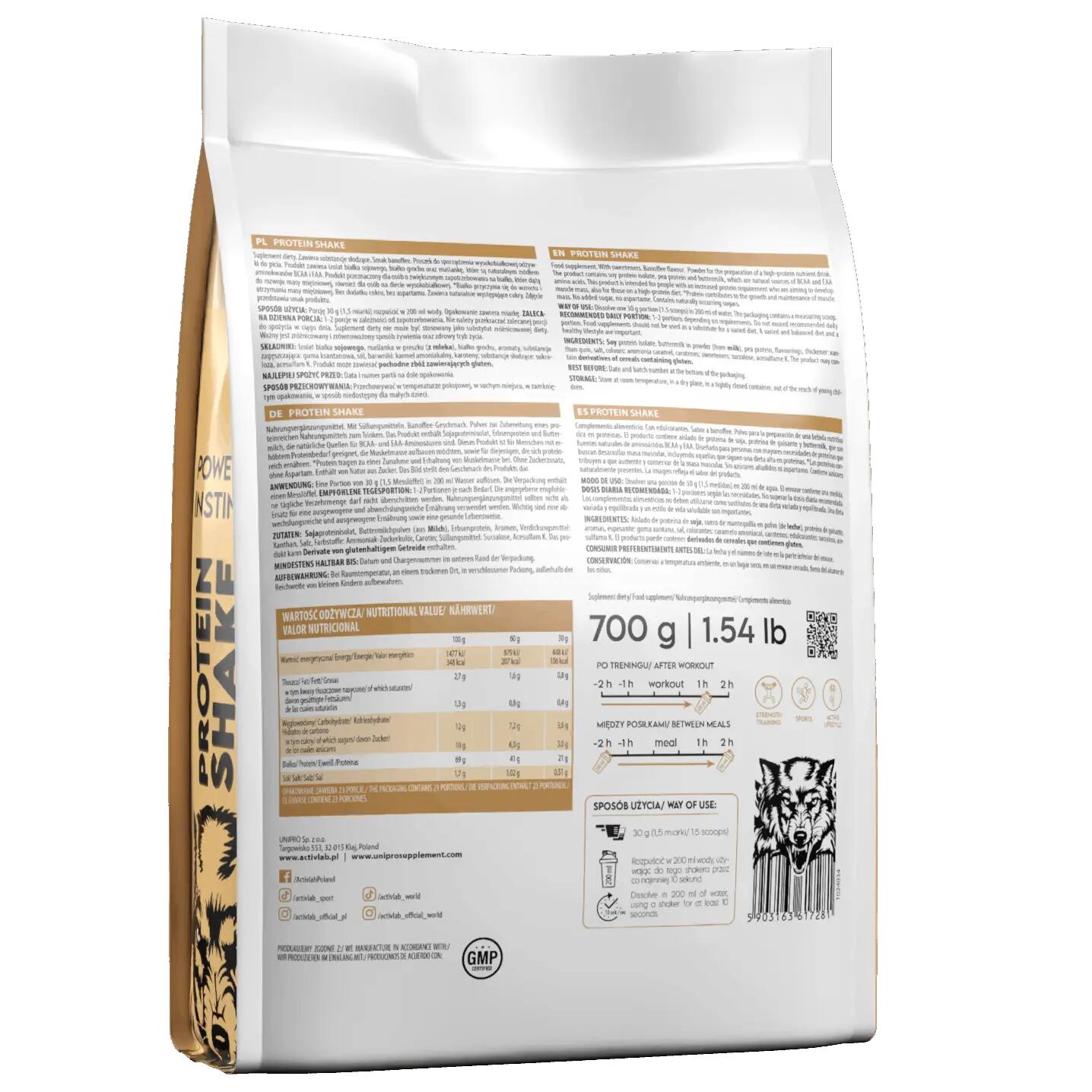 Black Wolf Protein Shake 700 g Proteinpulver – Hoher Proteingehalt – Banoffee 2/2