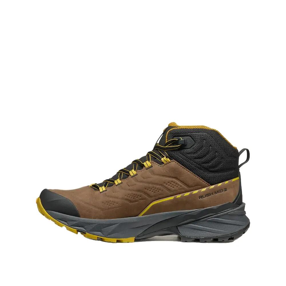 SCARPA Rush 2 Pro Mid GTX Hiking Shoes Brown/Yellow 3/7