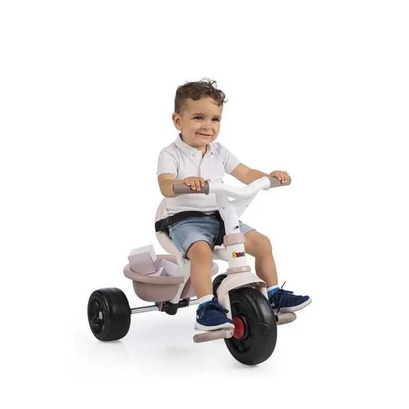 Tricycle Smoby Be Fun cadre métal beige et rose 2/6