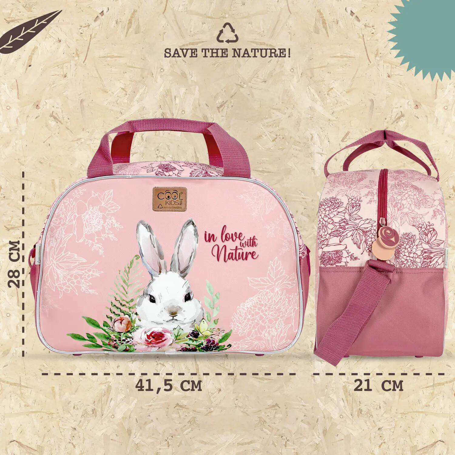 Borsa Sportiva da Bambina Eco con Stampa Coniglio 2/5