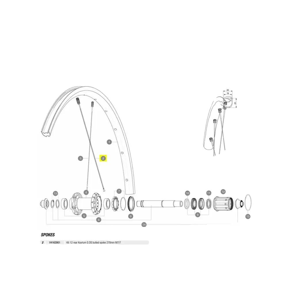 Rayons de vélo Mavic Ksyrium S DS 2/2