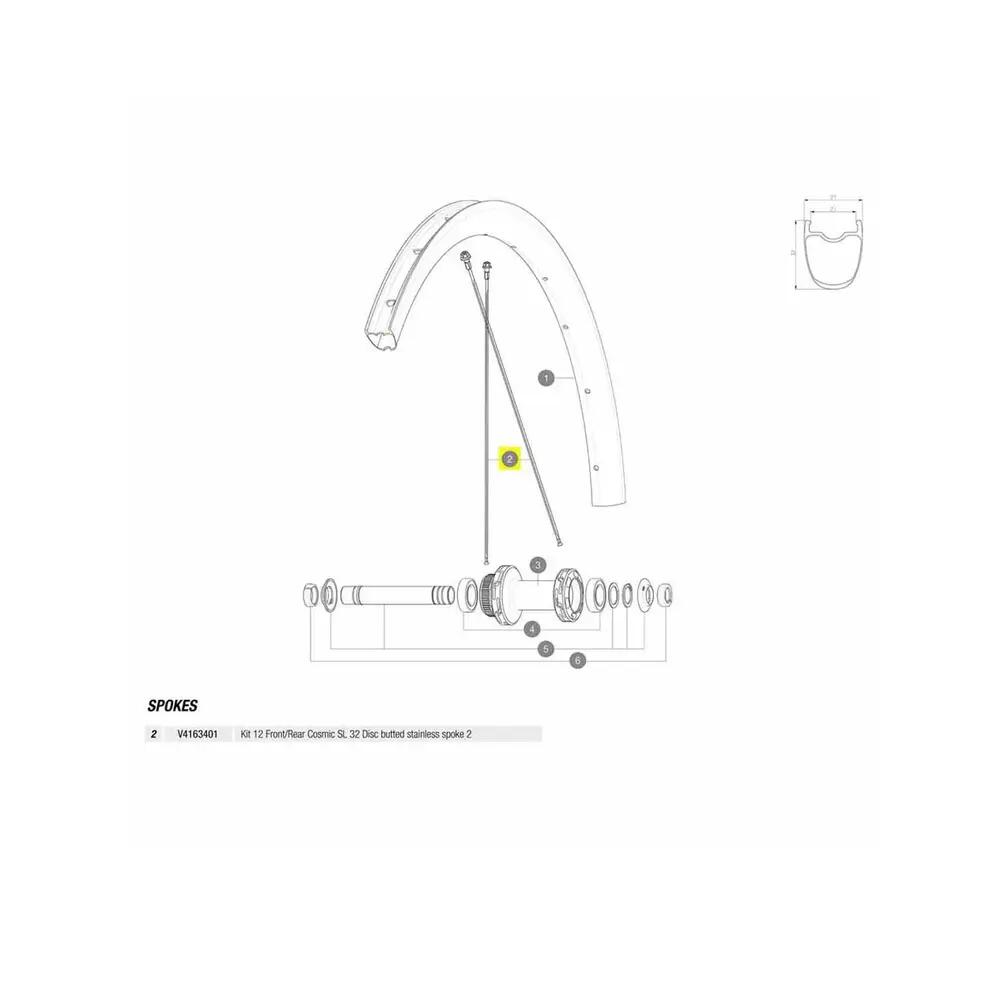 Kit de rayons Mavic Cosmic SL 32 Disc 2/2