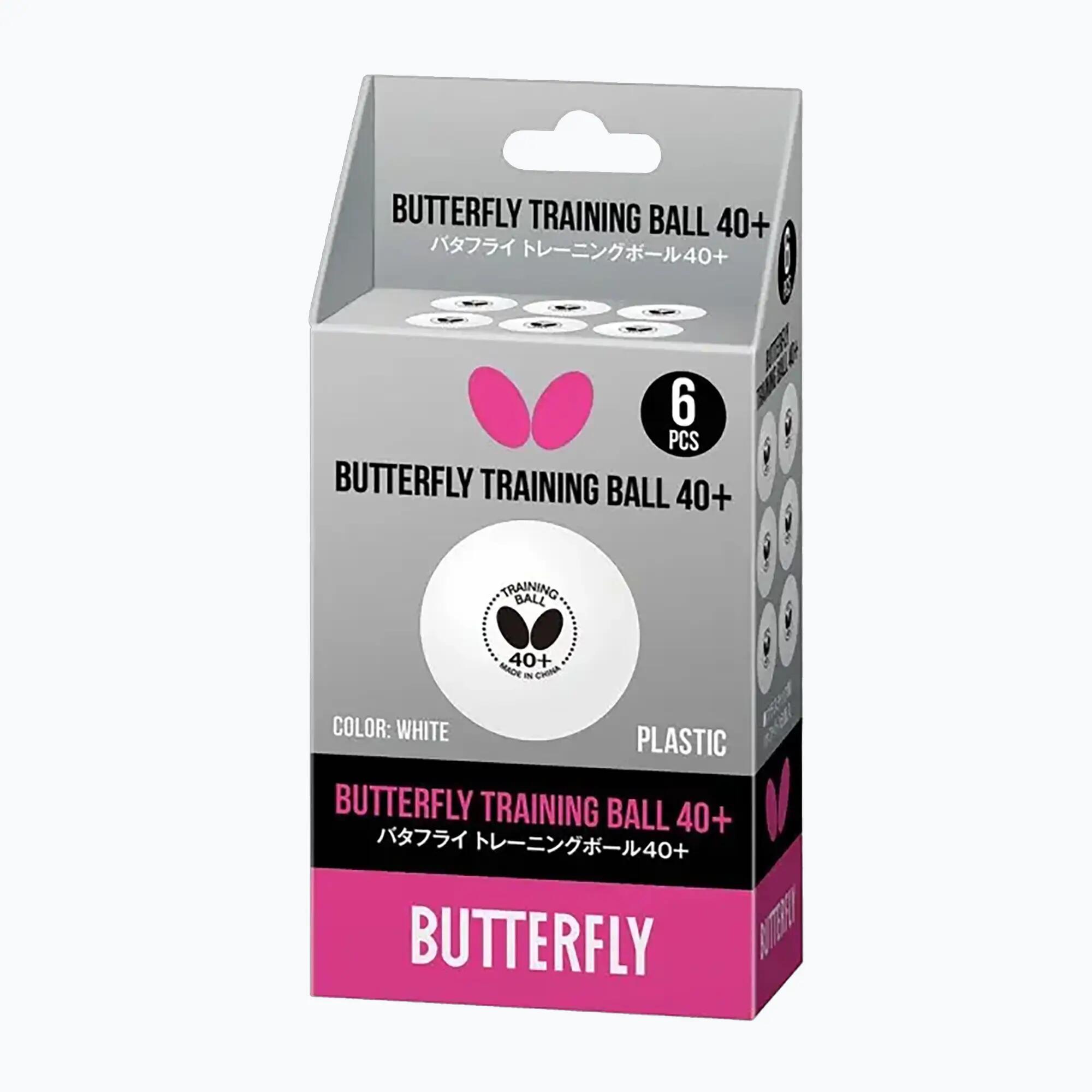 Balles de tennis de table Butterfly Training 40+ 6 pièces 3/4