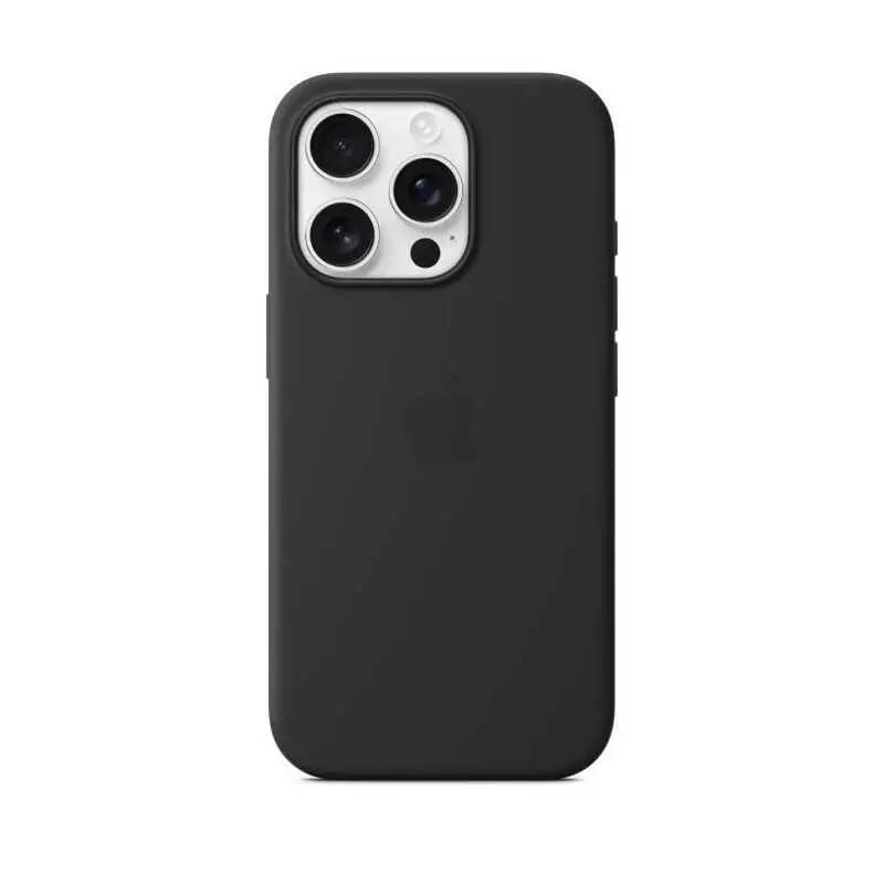 Coque iPhone 16 Pro Silicone Apple MagSafe noir 3/4