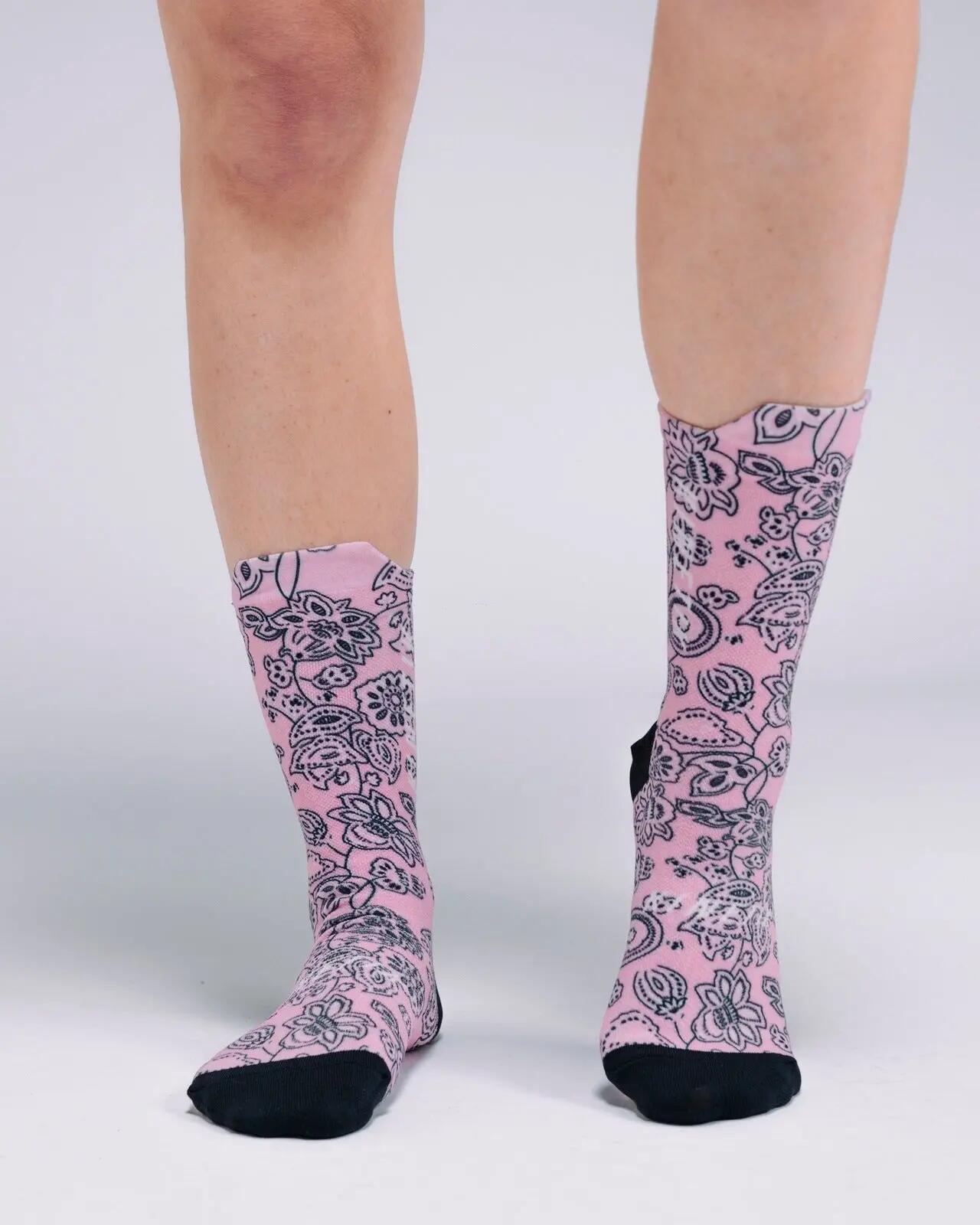 CHAUSSETTE DE TRAIL RUNNING FULLKROSS  BANDANA ROSY 3/7