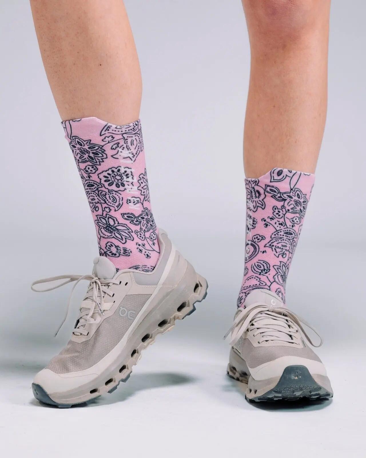CHAUSSETTE DE TRAIL RUNNING FULLKROSS  BANDANA ROSY 2/7
