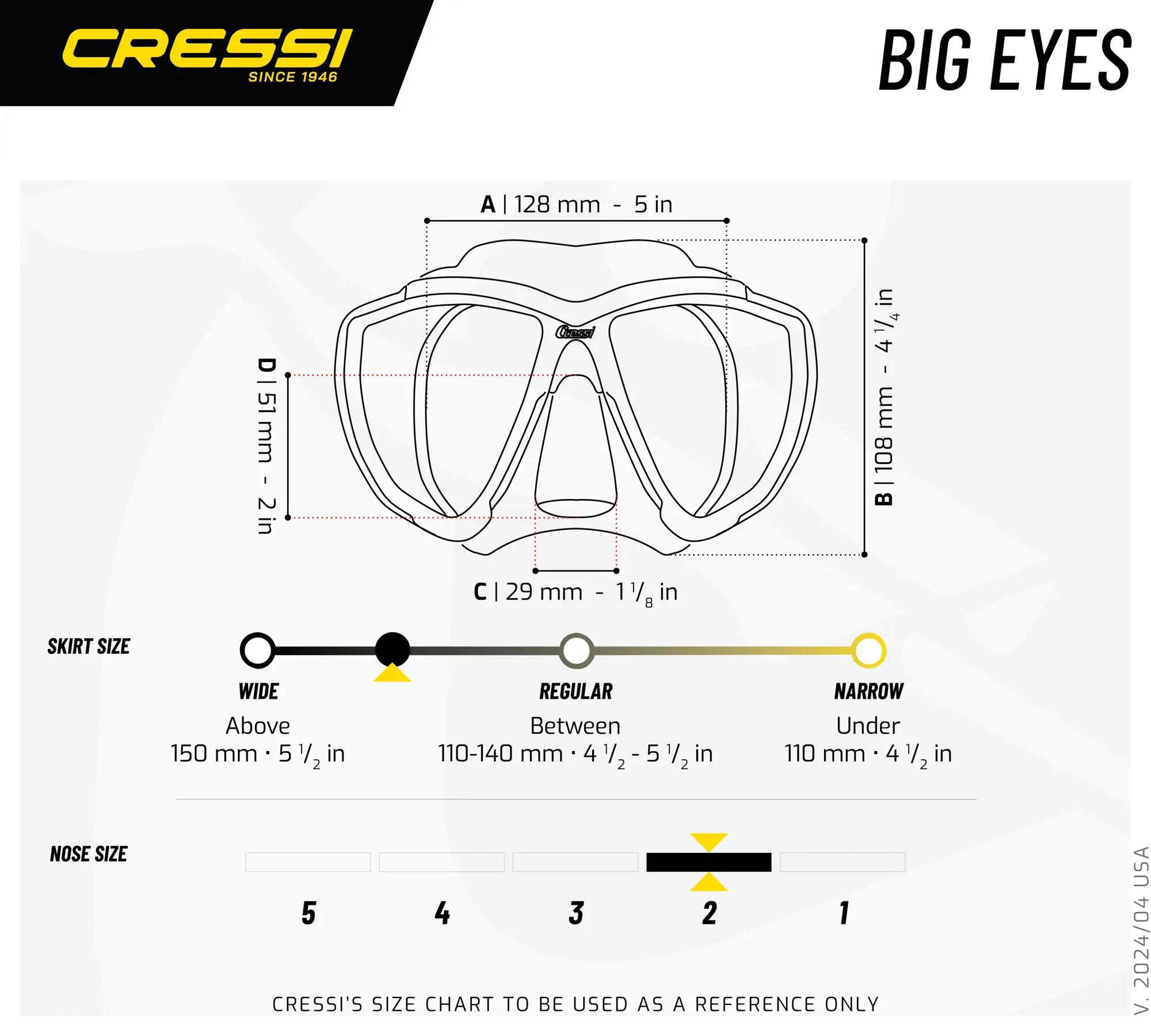 Maska do nurkowania Cressi Big Eyes Ultravision Noir 5/5