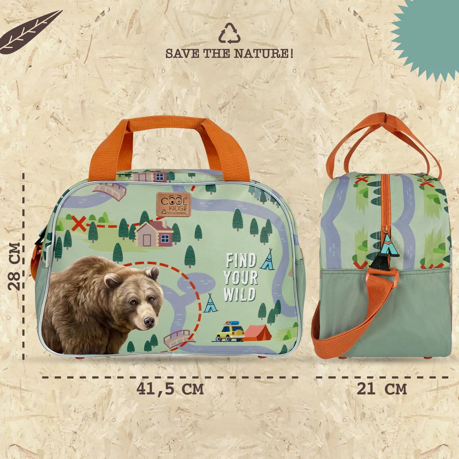 Borsa Sportiva da Bambino Eco con Stampa Orso 2/5