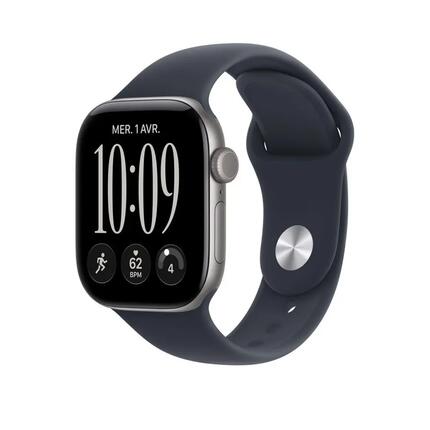 Montre connectée Apple Series 12 Aluminium Gris Sidéral avec bracelet Sport Bleu