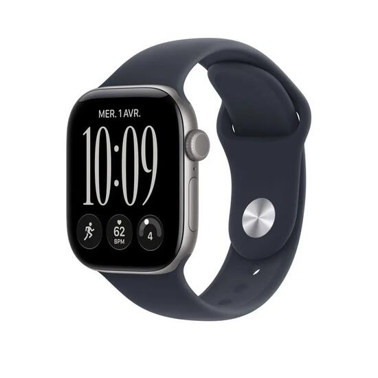 Montre connectée Apple Series 12 Aluminium Gris Sidéral avec bracelet Sport Bleu