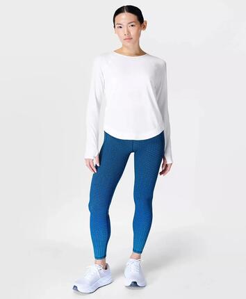 Sweaty Betty Breathe Easy Crewneck Wourkout Long Sleeve Top T-shirt ZWART S