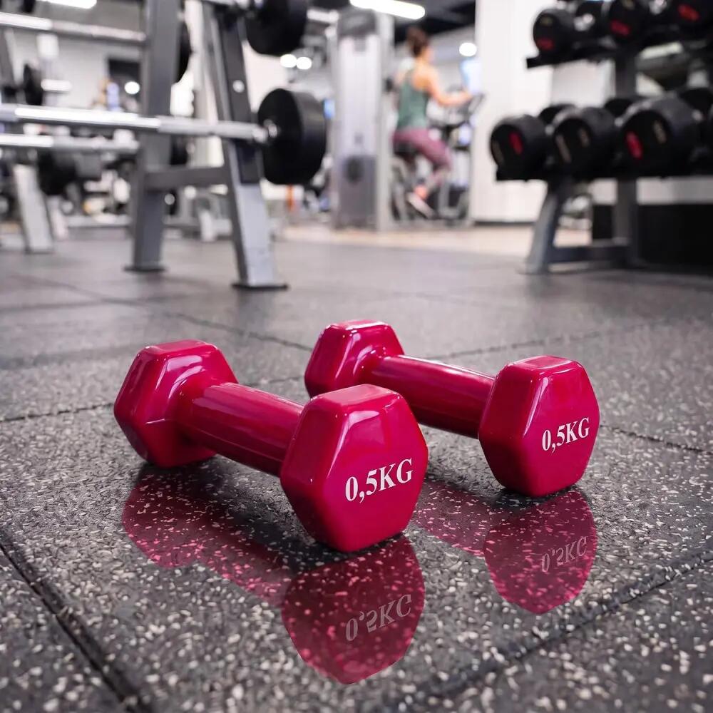 2 halteres de 0,5 kg - 500 g - Cabo de vinil macio para exercício 3/4