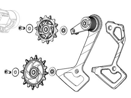 1895 Force XPLR AXS E1 vervangende achterderailleur-klokset