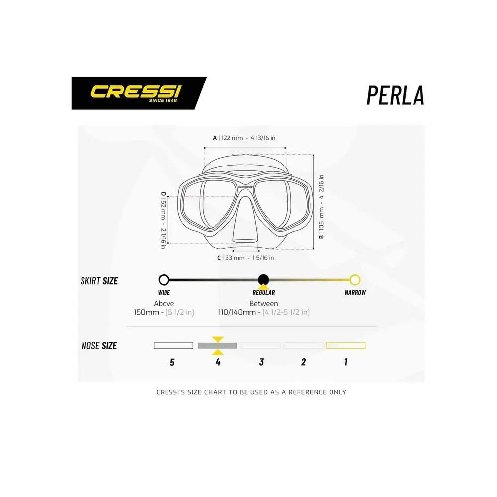 Maska do nurkowania Cressi Perla Czarna/Przezroczysta 5/7