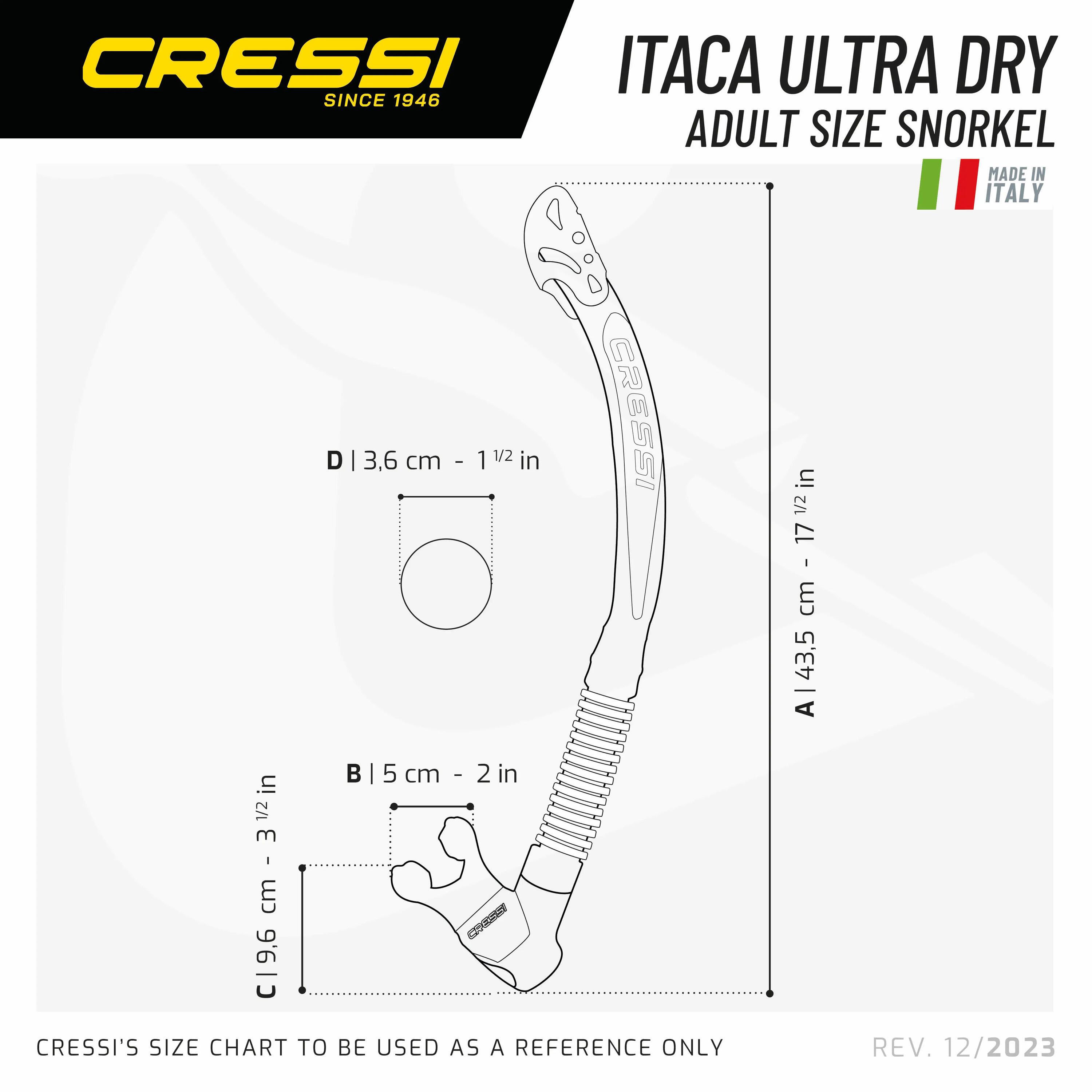 Snorkel Cressi Itaca Ultra Dry Vert 5/5