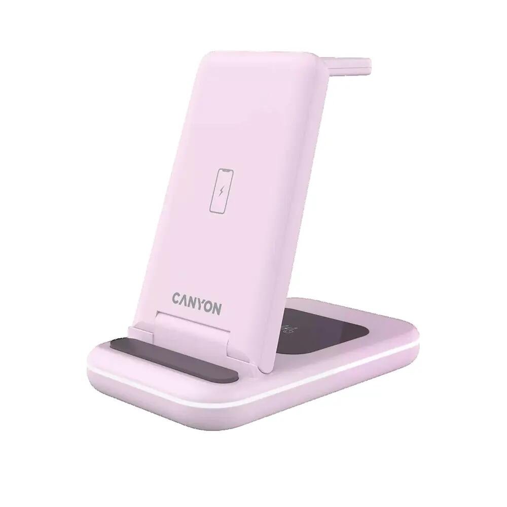 Draadloze oplader Canyon WS-304 3-in-1 Iced Pink 3/3