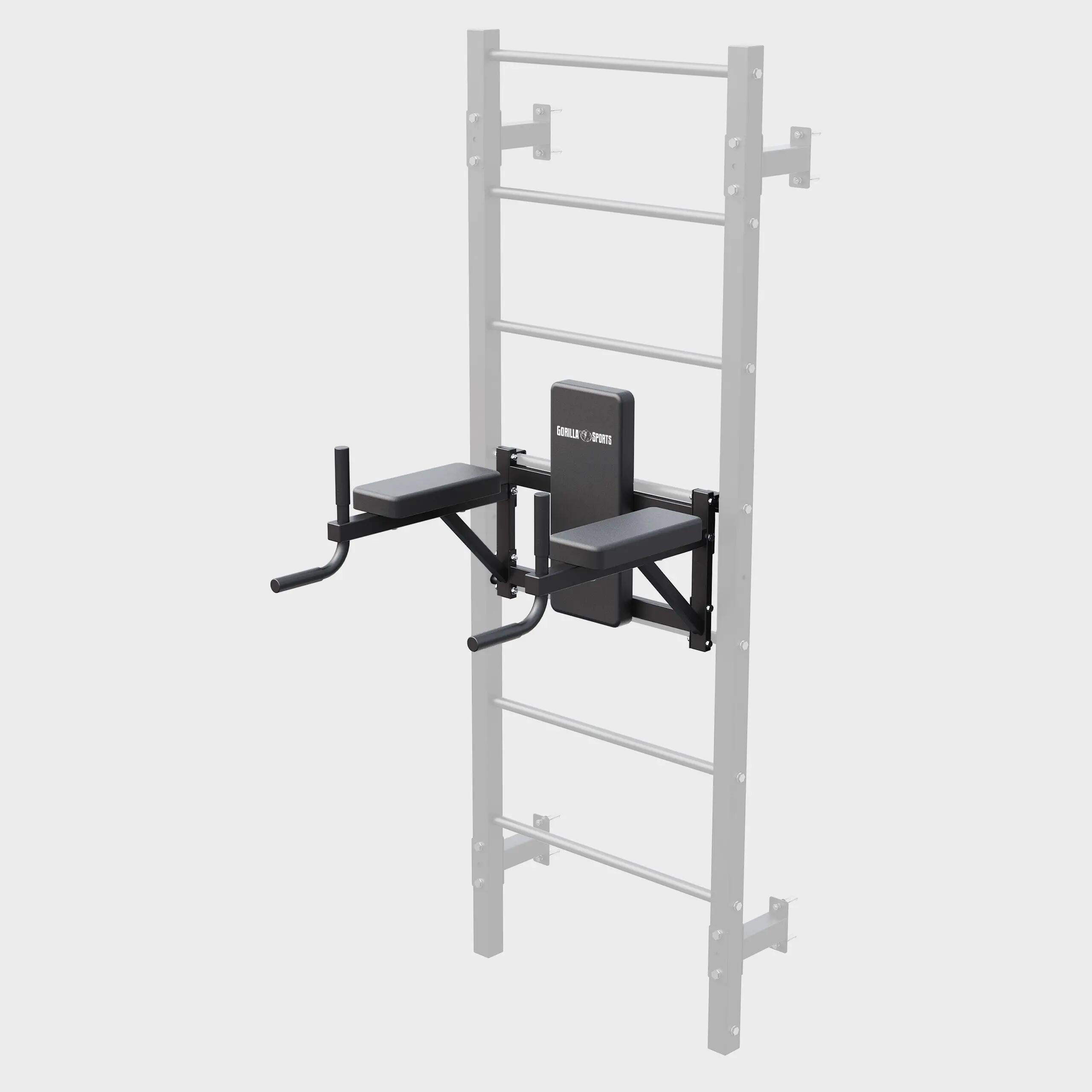 Sprossenwand mit Klimmzugstange, Dip Barren und Hantelbank, bis 200 kg 4/6