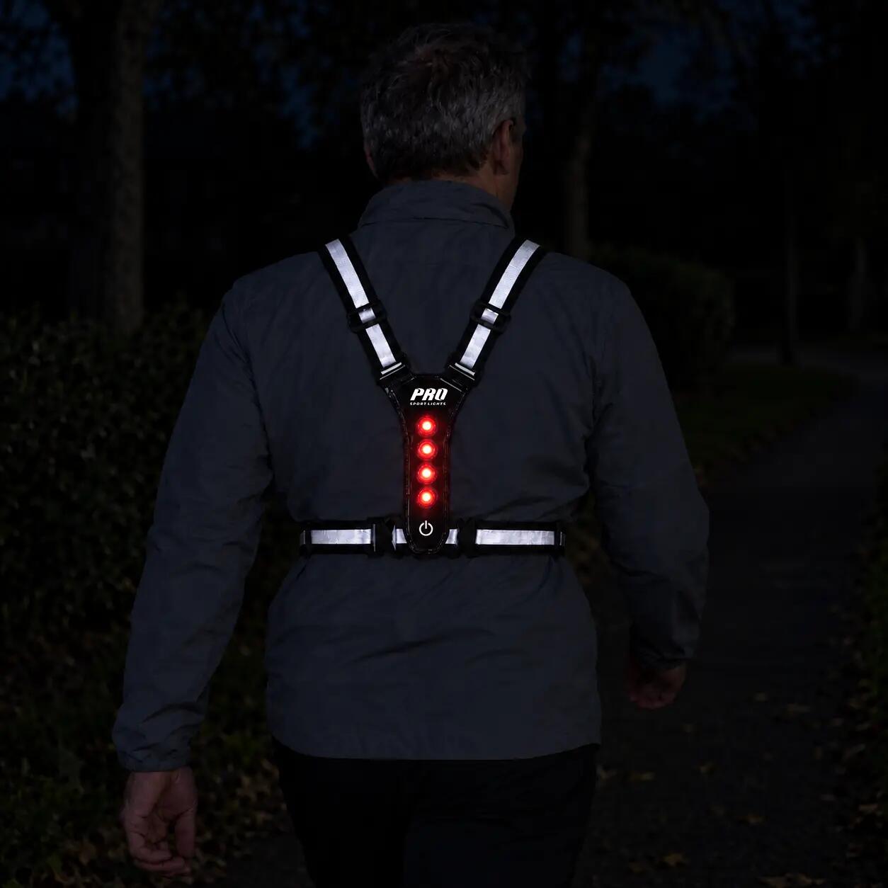 Reflecterend Hardloopvest Met Verlichting Reflectoren One Size Zwart 2/6