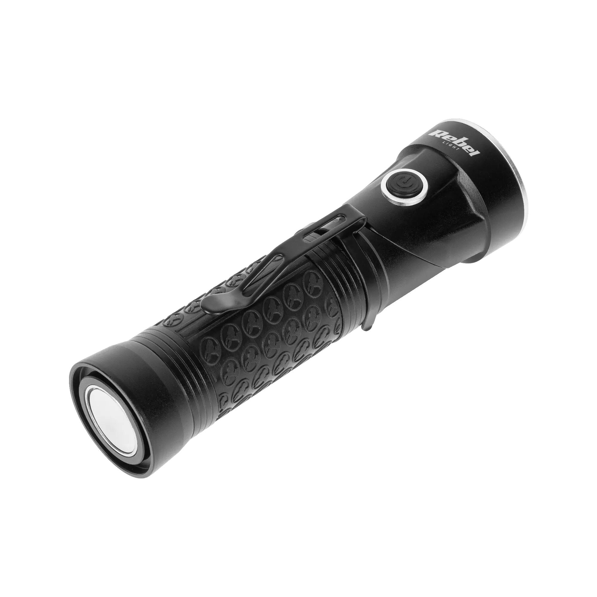 Latarka LED z ruchomą głowicą Rebel 1200 mAh 250m IPX5 aluminium 3/6
