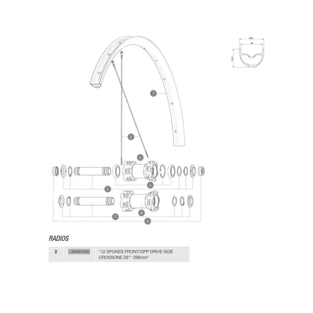 Mavic Crossone/Aksium Disc/Crossmax 2014 Left Hand Spokes 1/1