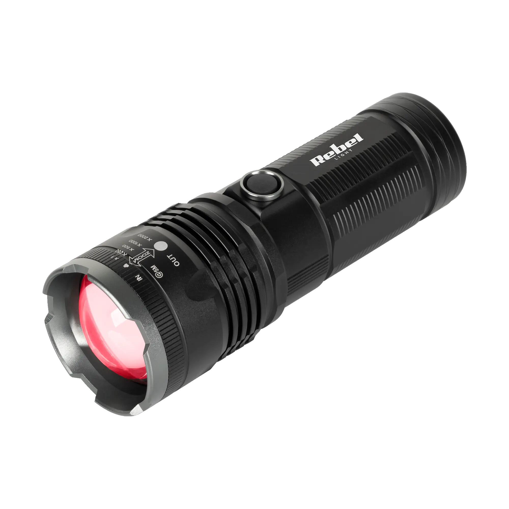 Latarka aluminiowa akumulatorowa LED 20 W Rebel IP65 ZOOM 2000 lm USB-C 2/7