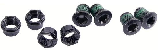 SRAM CRANK CHAINRING BOLT KIT 4-ARM LONG STEEL BLACK EMTB (104BCD) - visserie po