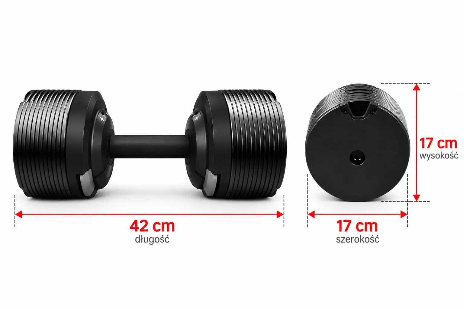 Zestaw hantli regulowanych 2x32 kg ze stojakiem regulacja 1 kg UNDERFIT 2/12