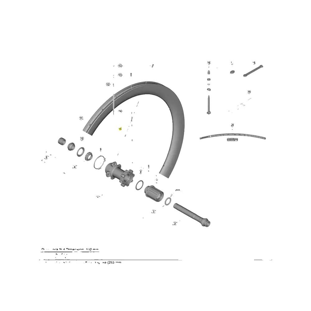 Rayons Shimano WH-R8170-C50-TL-R Zilver 2/2