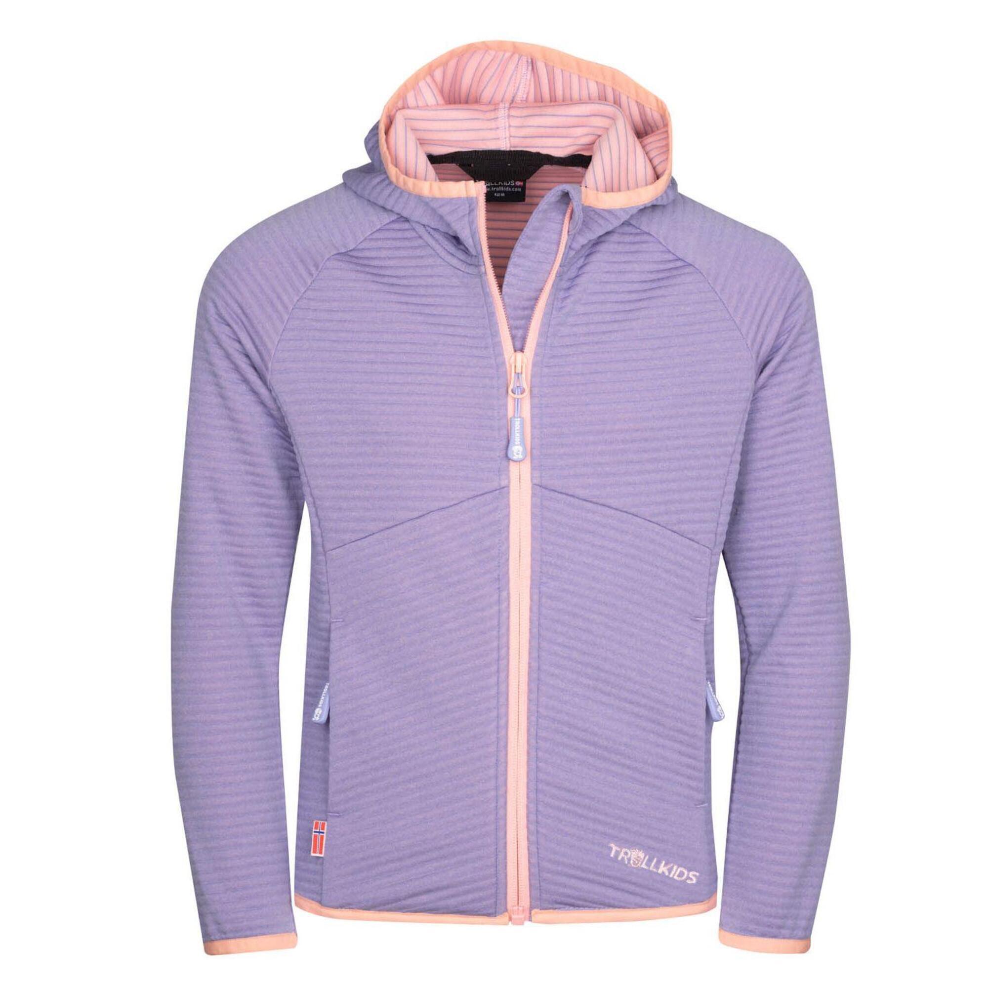 Girl's Sogndal lavender/apricot fleece jacket