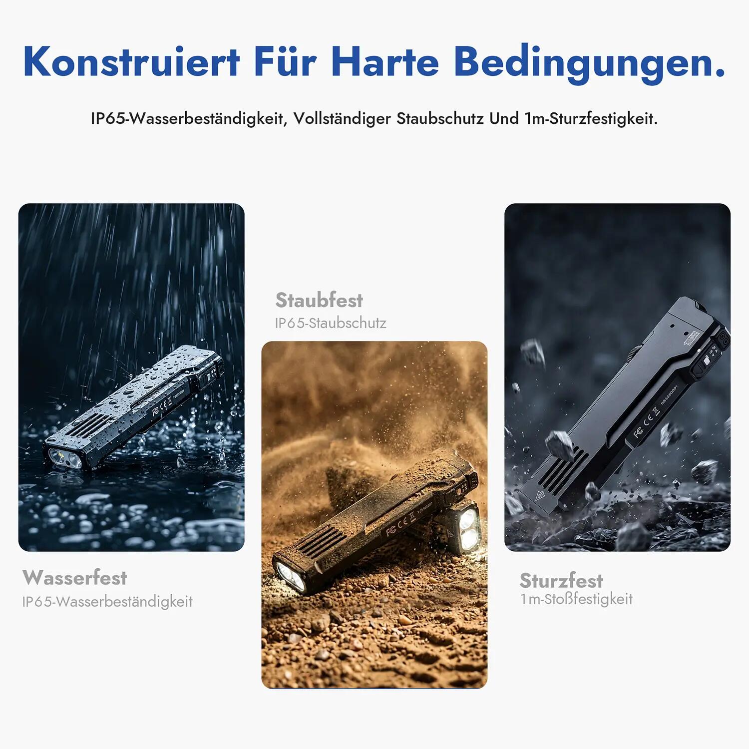 Wandern – Lampe mit Weißlicht, UV, Laser Klasse 1, Grau – WUBEN X5 11/14