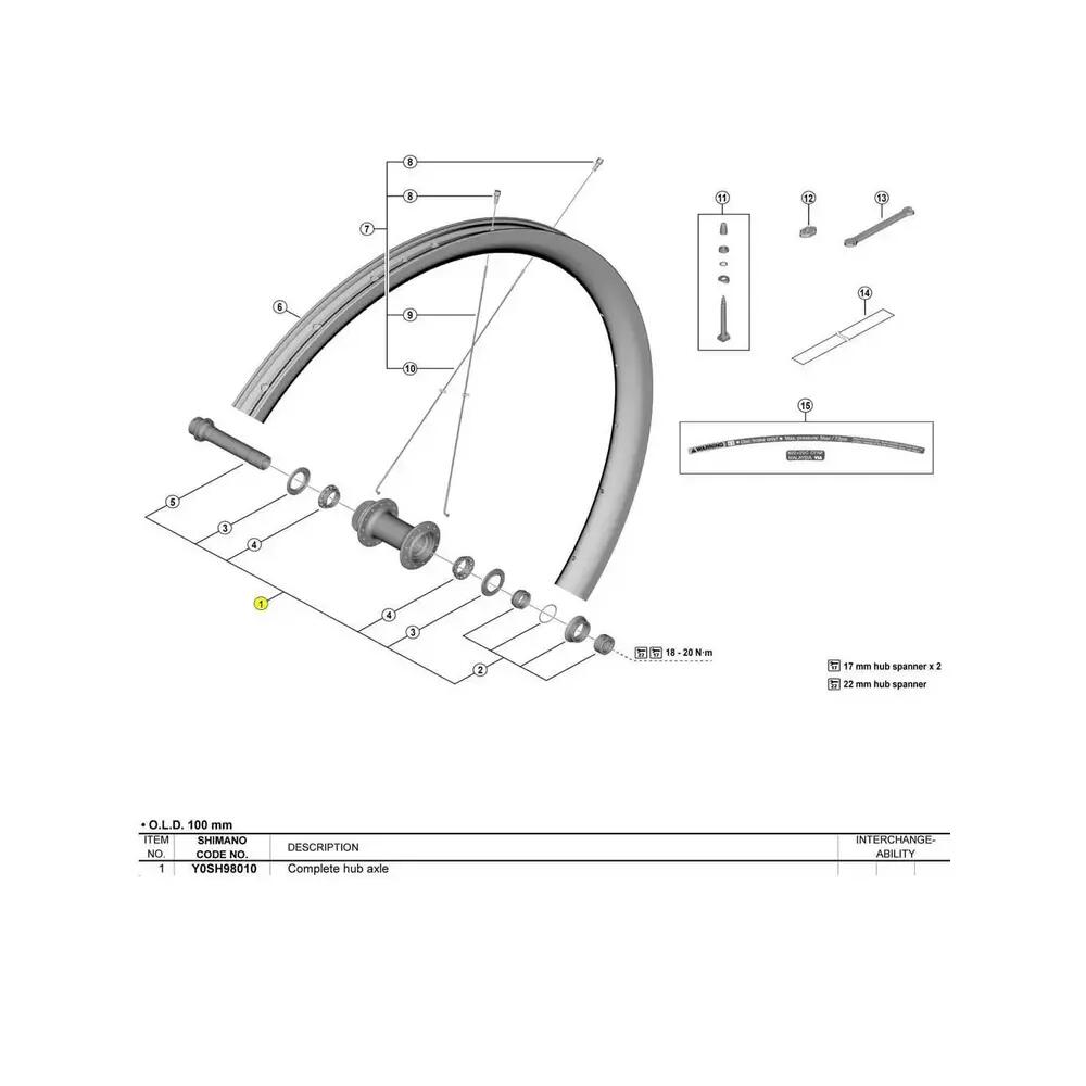 Axe de moyeu Shimano GRX RX880-TL-F12 Noir 2/2