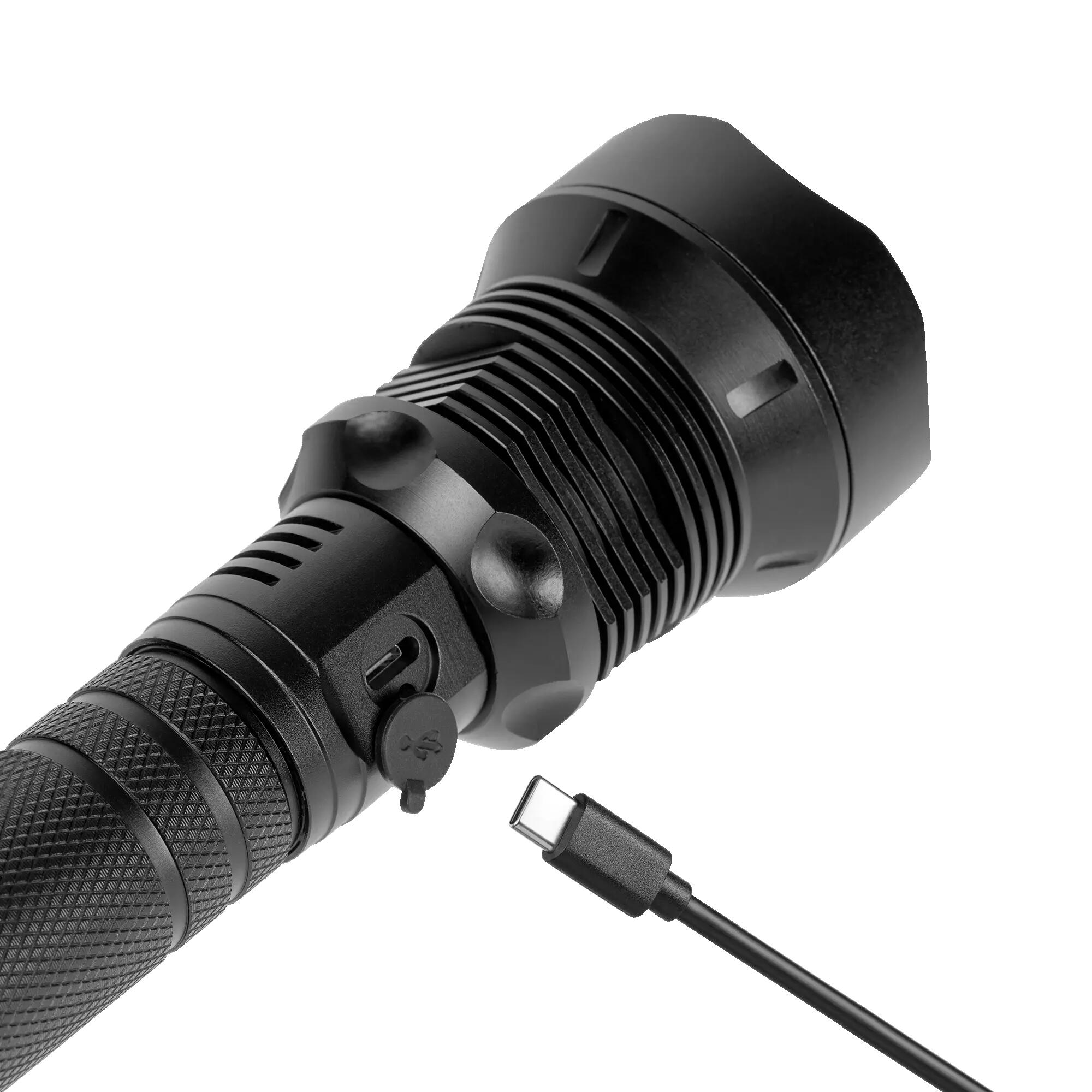 Latarka aluminiowa LED 1857lm 20W Rebel ZOOM 800m USB-C IP65 mocna jasna 5/7