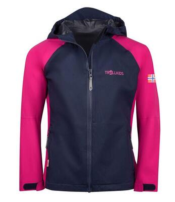 Mädchen Regenjacke Haugesund Marineblau/Magenta