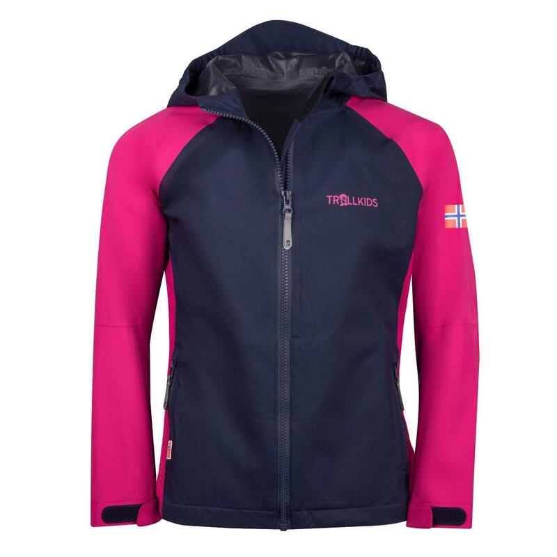 Veste de pluie fille Haugesund bleu marine/magenta