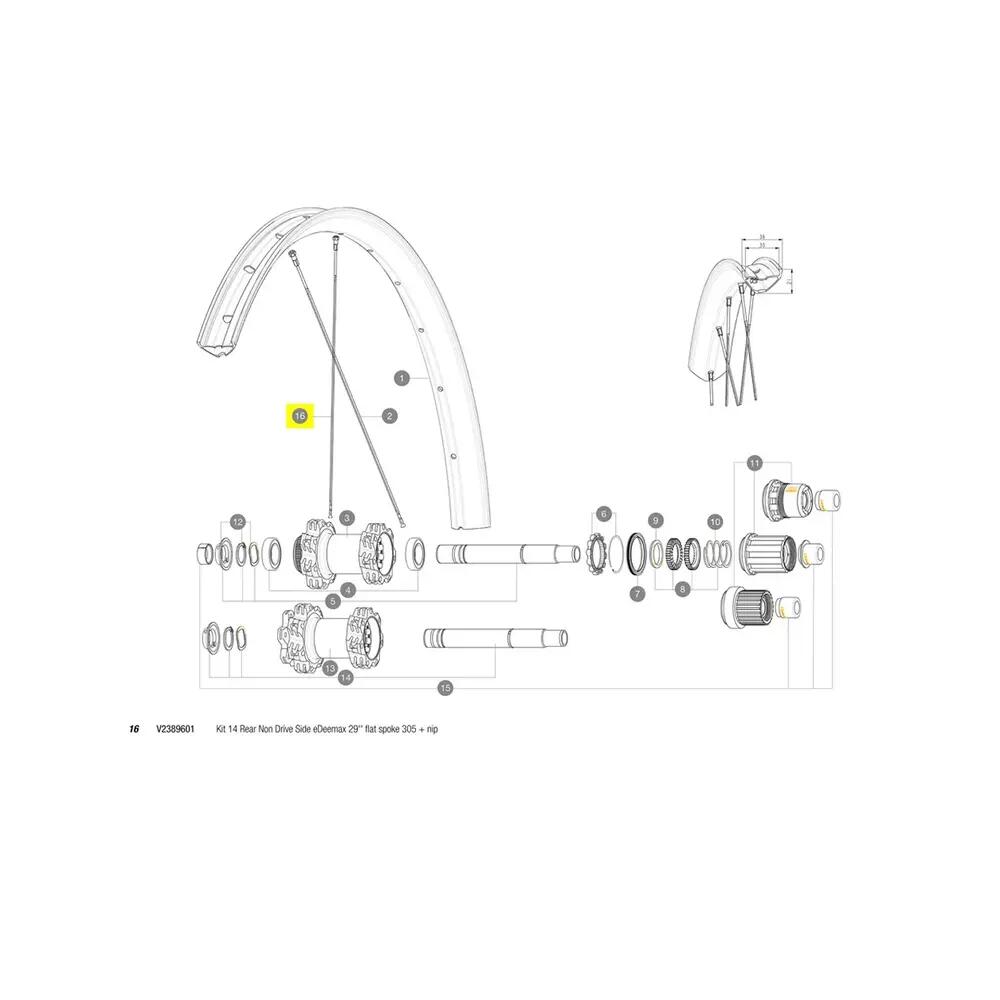 Vélo Mavic Kit 14 arrière non entraîné Edeemax 2/2