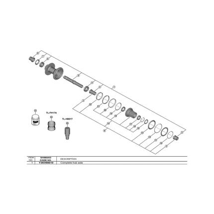 Oś ramy Shimano FH-M8210-B