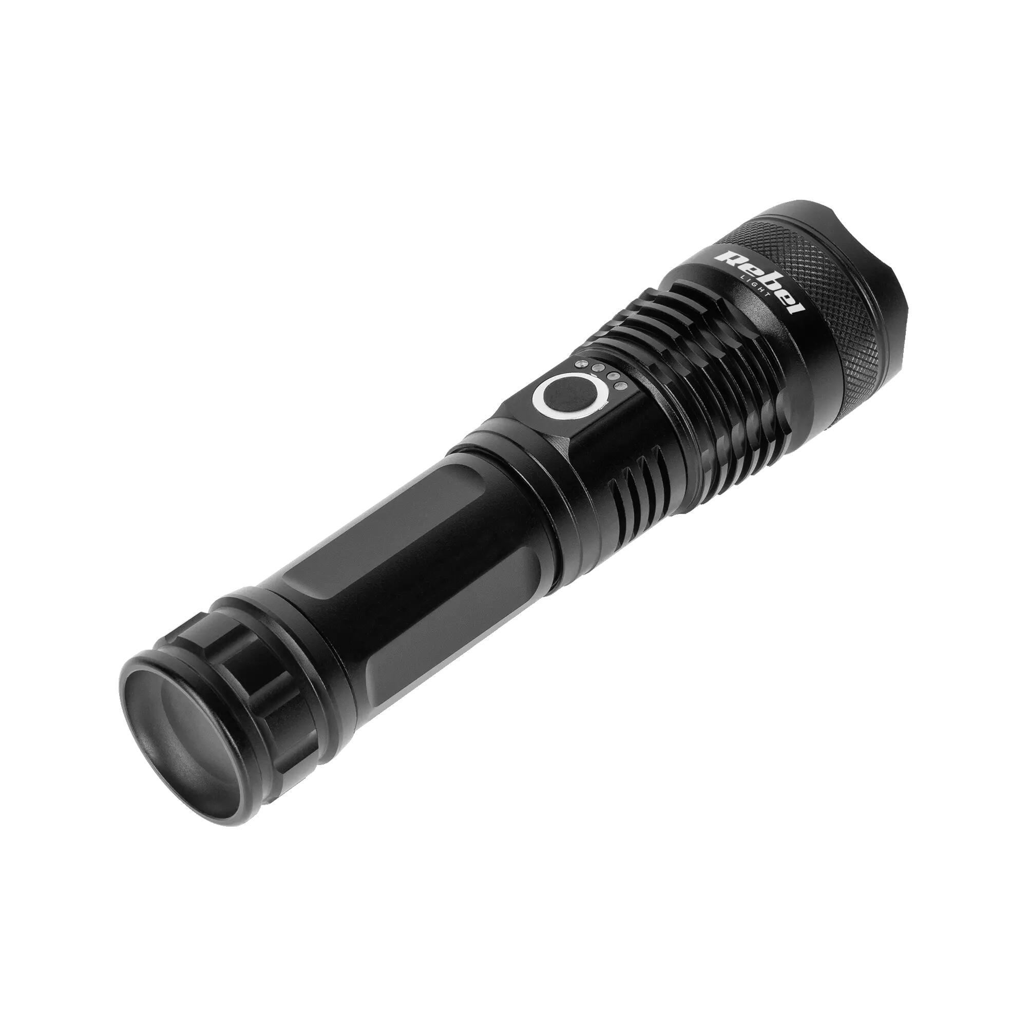 Akumulatorowa latarka LED Rebel 10 W zoom aluminium 1000 lm IP65 USB-C 3/7