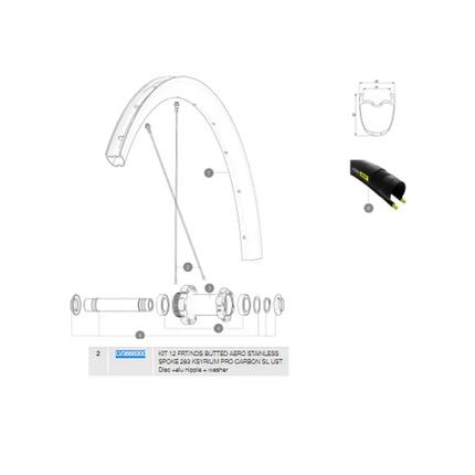 Rayons Mavic Ksyrium Pro Carbon SL UST Disc Lewy