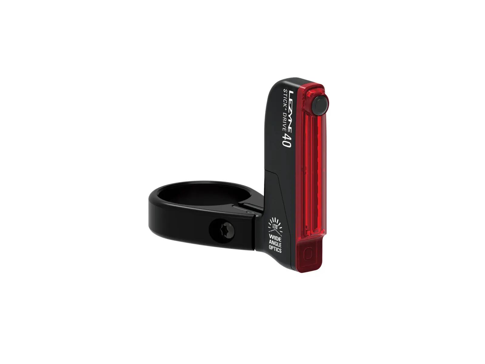 Lezyne Stick+ Drive Sc, lampă spate USB 40 lm, 30h, IPX7, negru