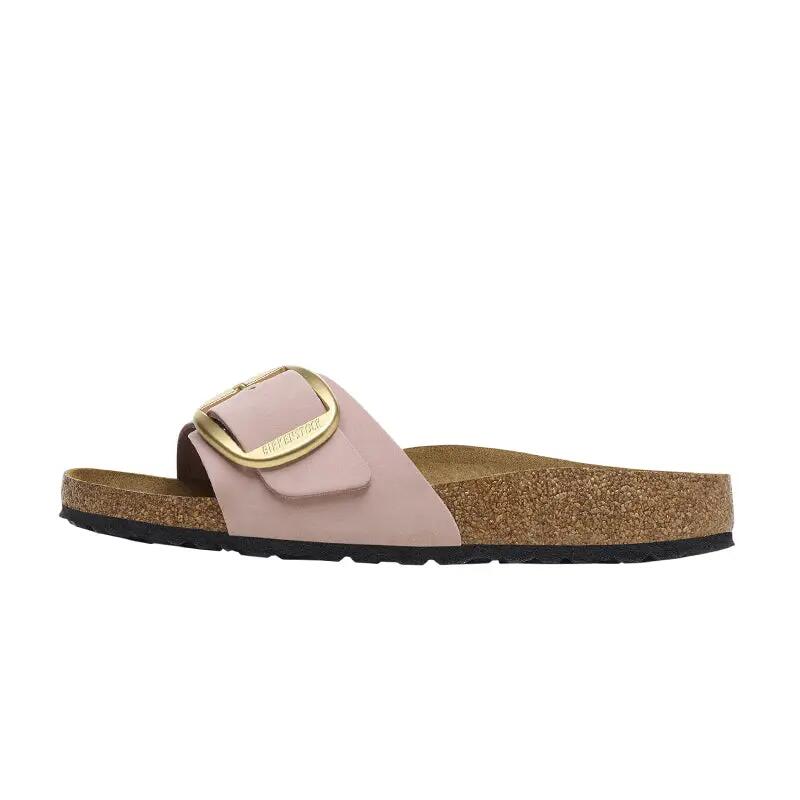 Sandali Birkenstock Madrid Big Buckle Donna in Pelle Nubuck Stretta 1/7
