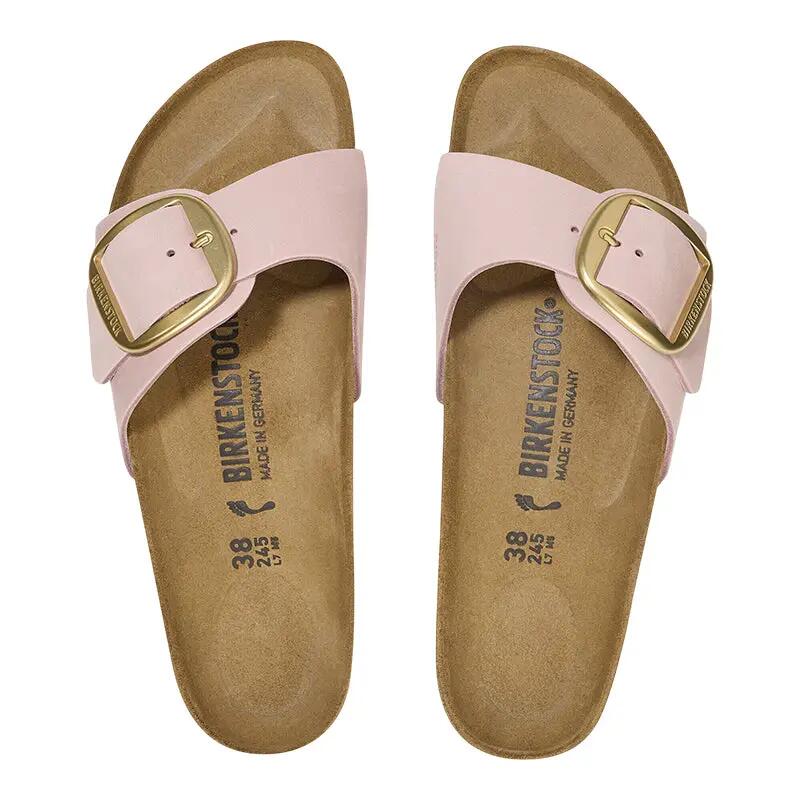 Sandali Birkenstock Madrid Big Buckle Donna in Pelle Nubuck Stretta 5/7
