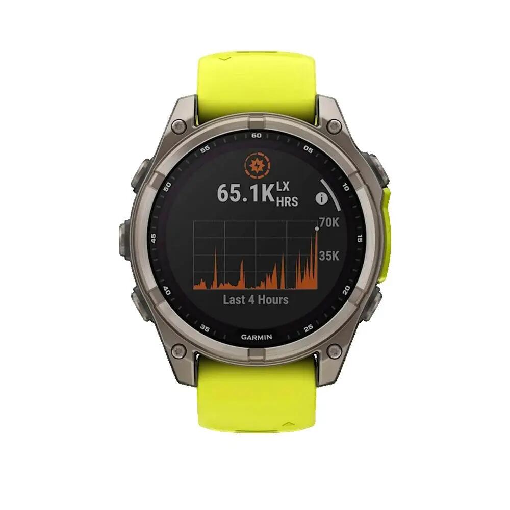 Montre connectée Garmin fenix 8 Solar Titane Jaune/Graphite 2/3