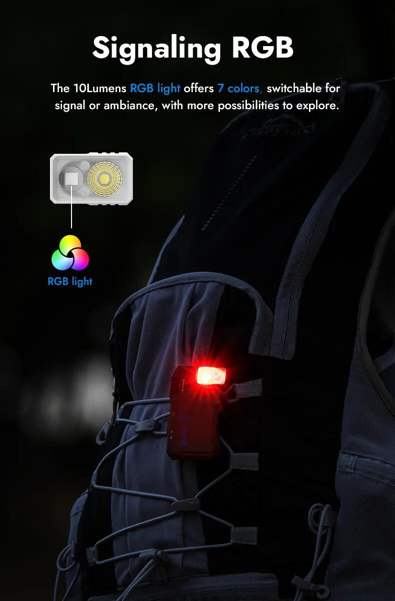 Wandern – Taschenlampe Weiß, RGB, USB-C, 400 lm – WUBEN G5 7/12