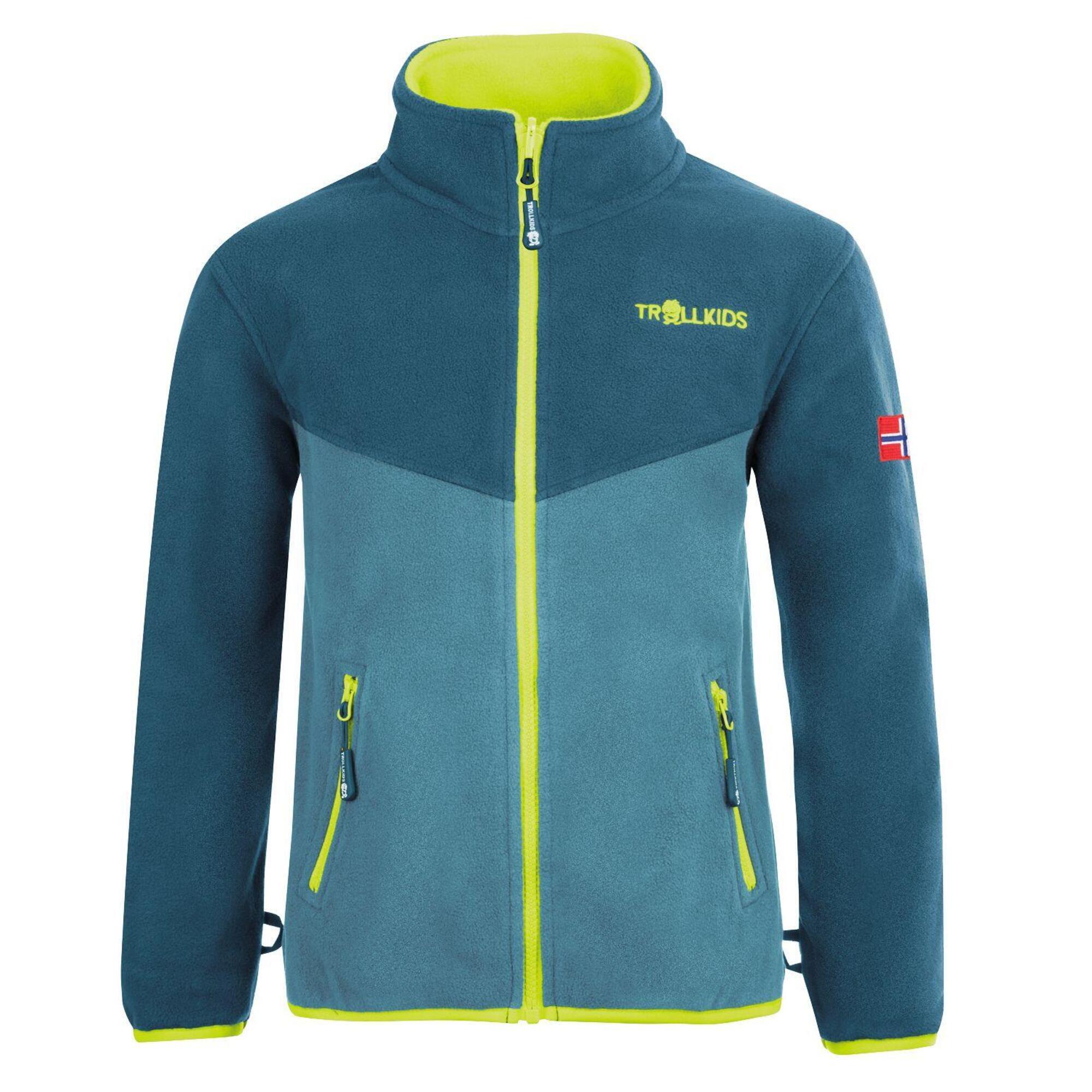 Oppdal XT children's fleece jacket petrol blue/dolphin blue