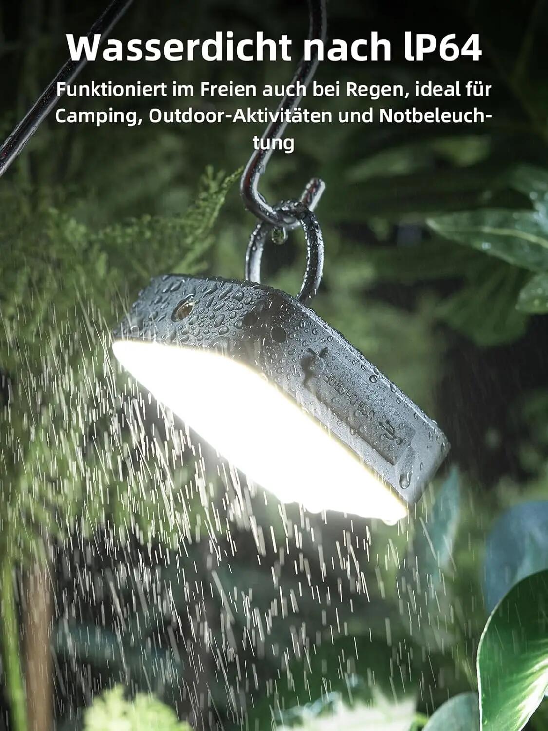 Wandern – Campinglampe Grau, 500 lm, Powerbank – WUBEN F5 9/10