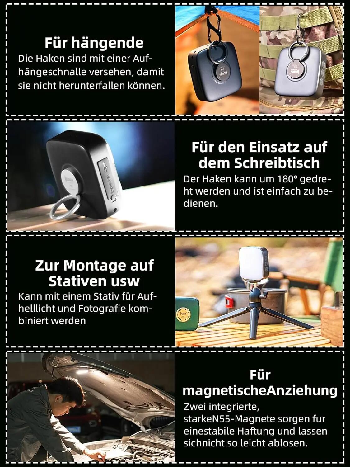 Wandern – Campinglampe Grau, 500 lm, Powerbank – WUBEN F5 8/10