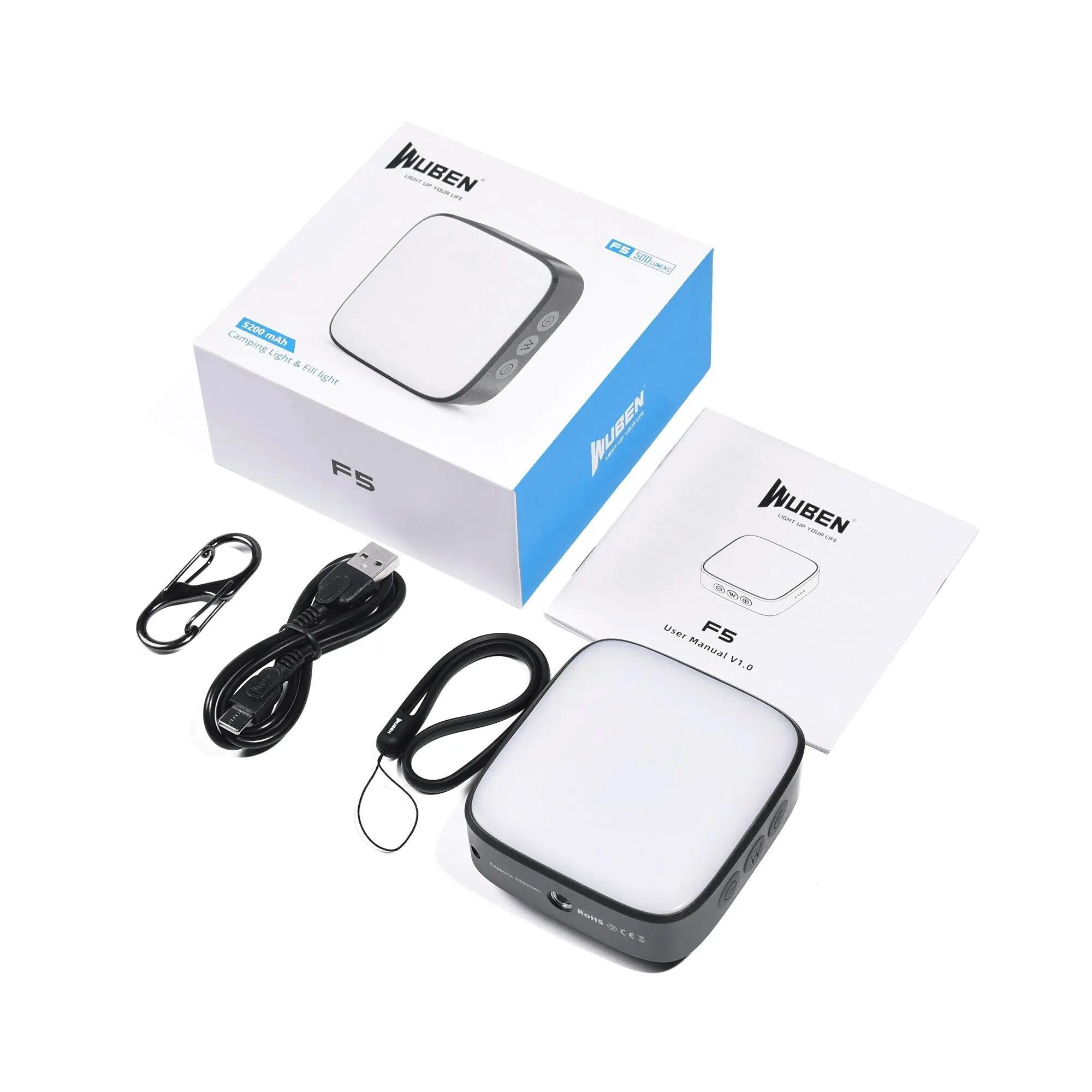 Wandern – Campinglampe Grau, 500 lm, Powerbank – WUBEN F5 10/10