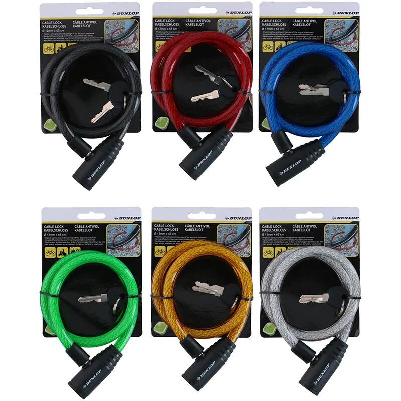 Fahrradschloss Dunlop Spiralschlüssel 65 cm Rot 3/3